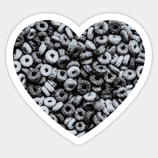 Black and White Fruity Cereal Photograph Heart Sticker